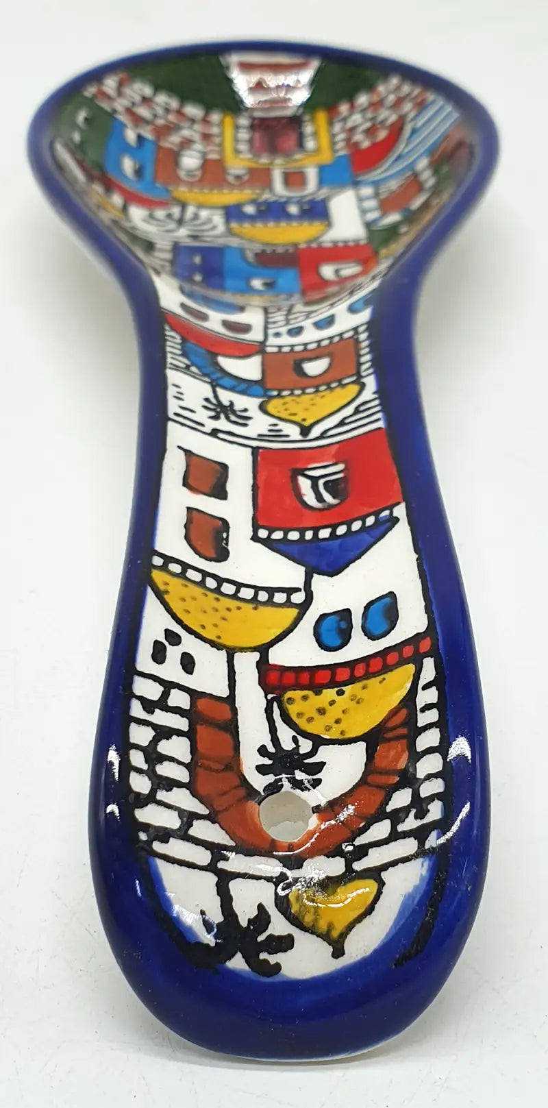 Handmade ceramic spoon rest hebron pottery by palestinian artisans