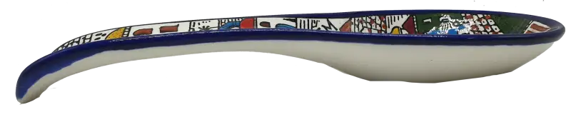 Handmade ceramic spoon rest hebron pottery by palestinian artisans