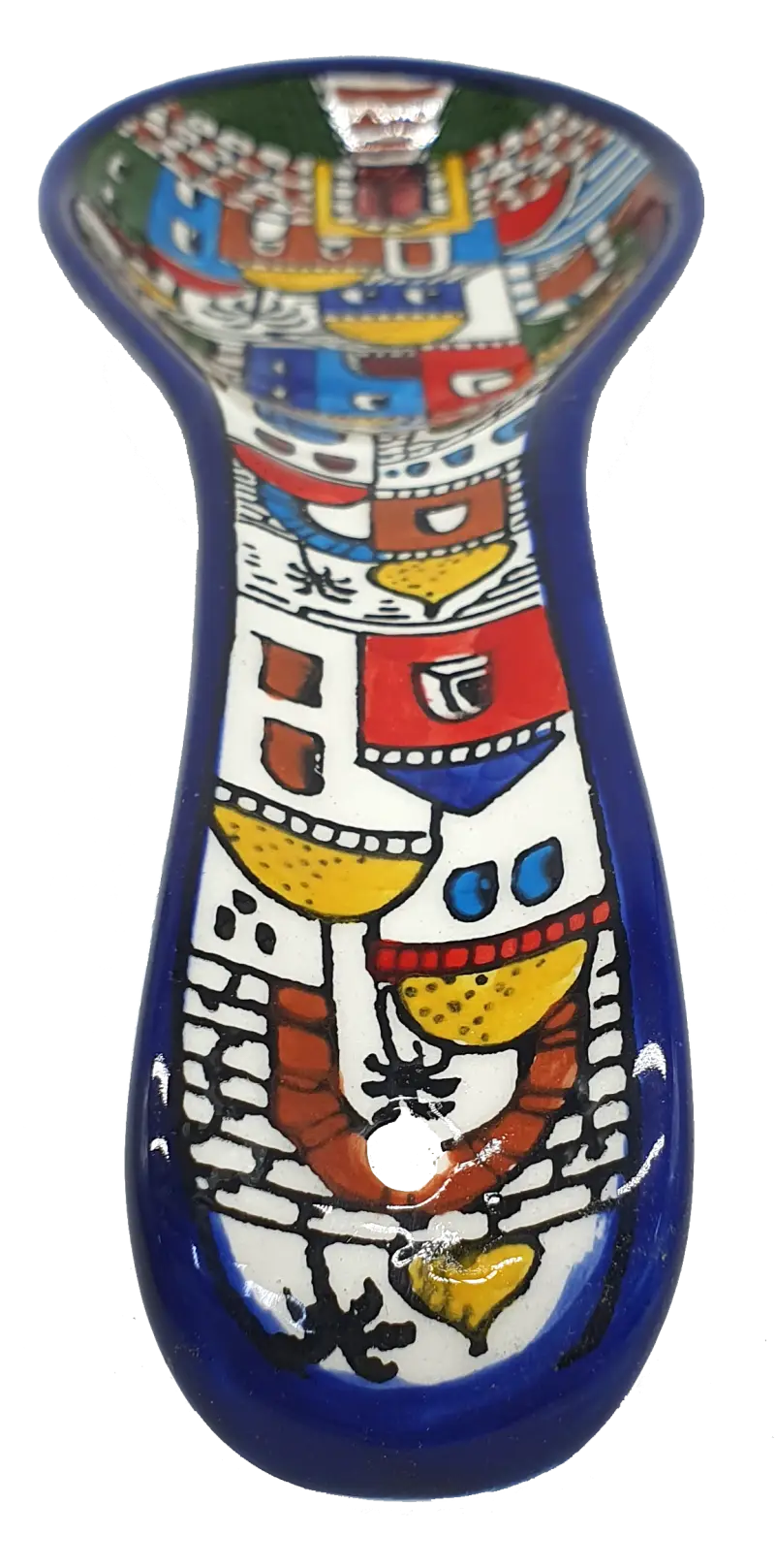 Handmade ceramic spoon rest hebron pottery by palestinian artisans