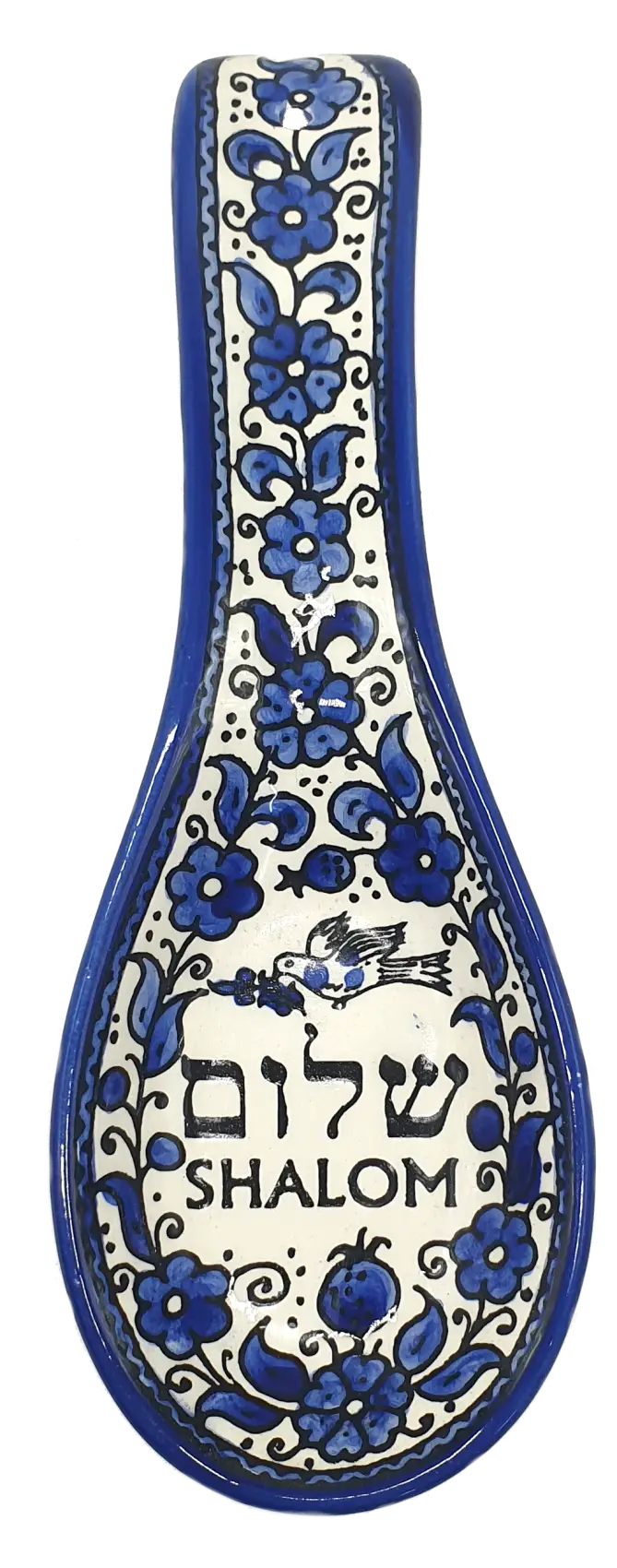 Handmade ceramic spoon rest hebron pottery by palestinian artisans - cr062