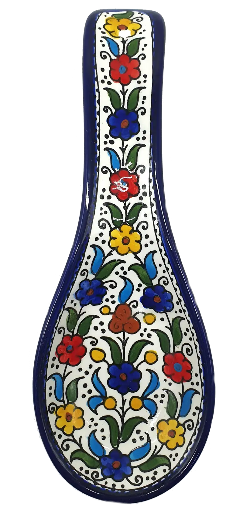 Handmade ceramic spoon rest hebron pottery by palestinian artisans - cr063