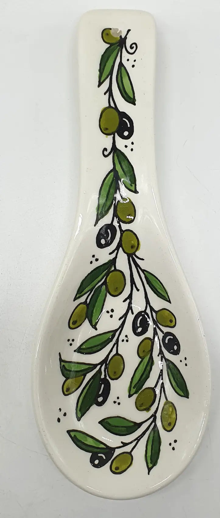 Handmade ceramic spoon rest hebron pottery by palestinian artisans - cr064