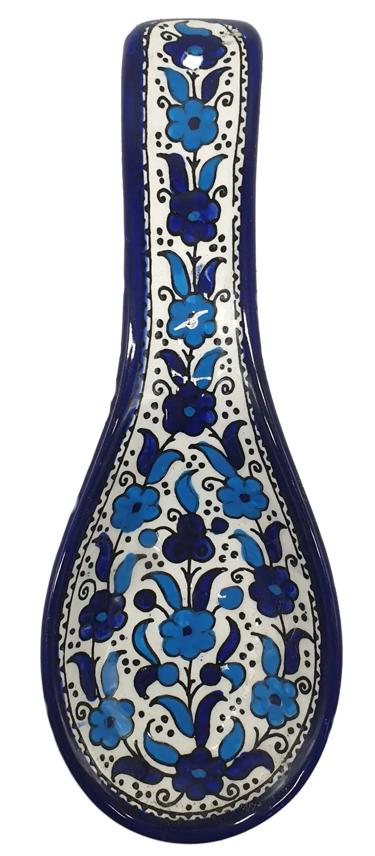 Handmade ceramic spoon rest hebron pottery by palestinian artisans - cr068