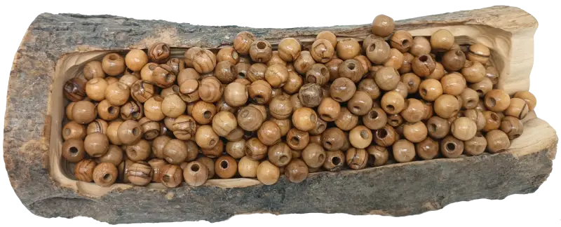 Handmade olive wood beads 10mm from bethlehem