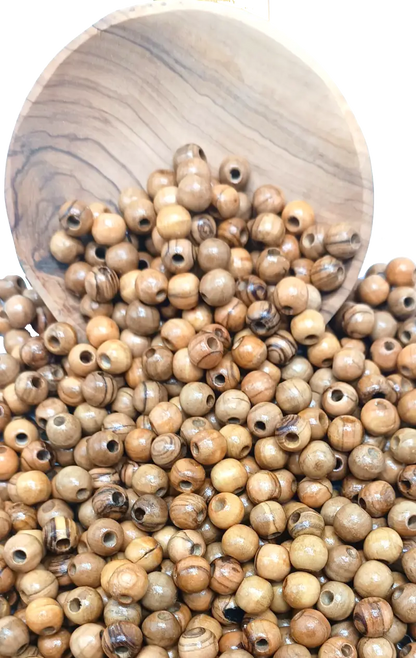 Handmade olive wood beads 10mm from bethlehem