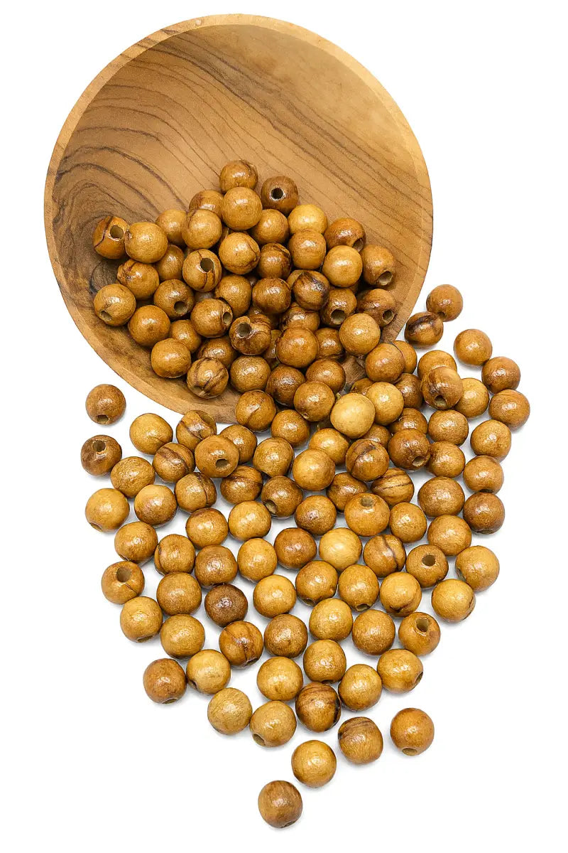 Handmade olive wood beads 10mm from bethlehem