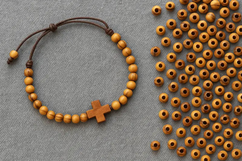 Handmade olive wood beads 10mm from bethlehem