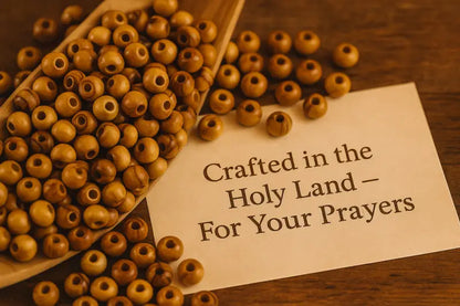 Handmade olive wood beads 10mm from bethlehem