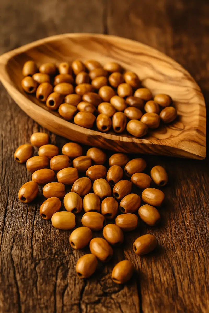 Handmade olive wood beads from bethlehem 8mm oval