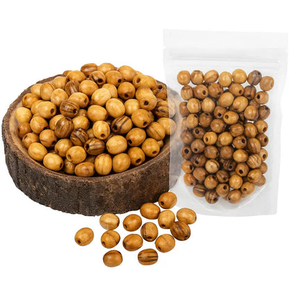 Handmade olive wood beads from bethlehem 8mm oval