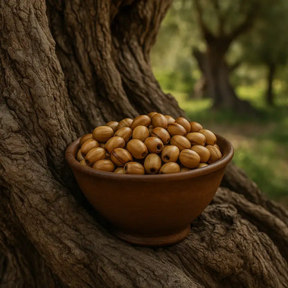 Handmade olive wood beads from bethlehem 8mm oval