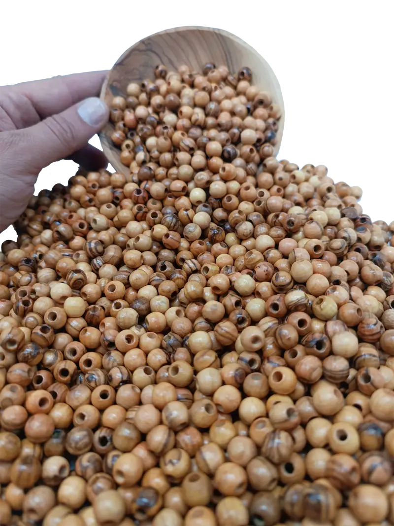 Handmade olive wood beads from bethlehem 9mm