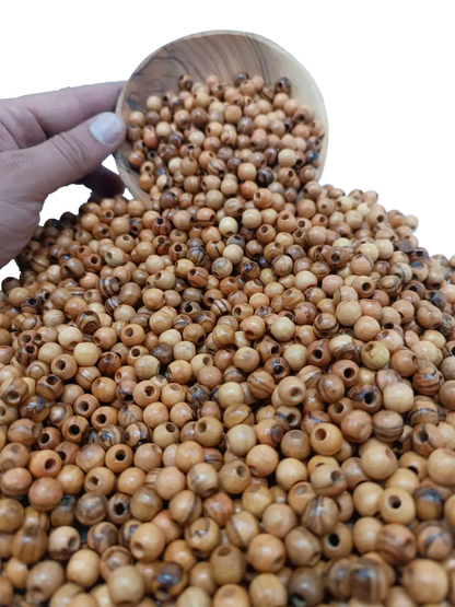 Handmade olive wood beads from bethlehem 9mm