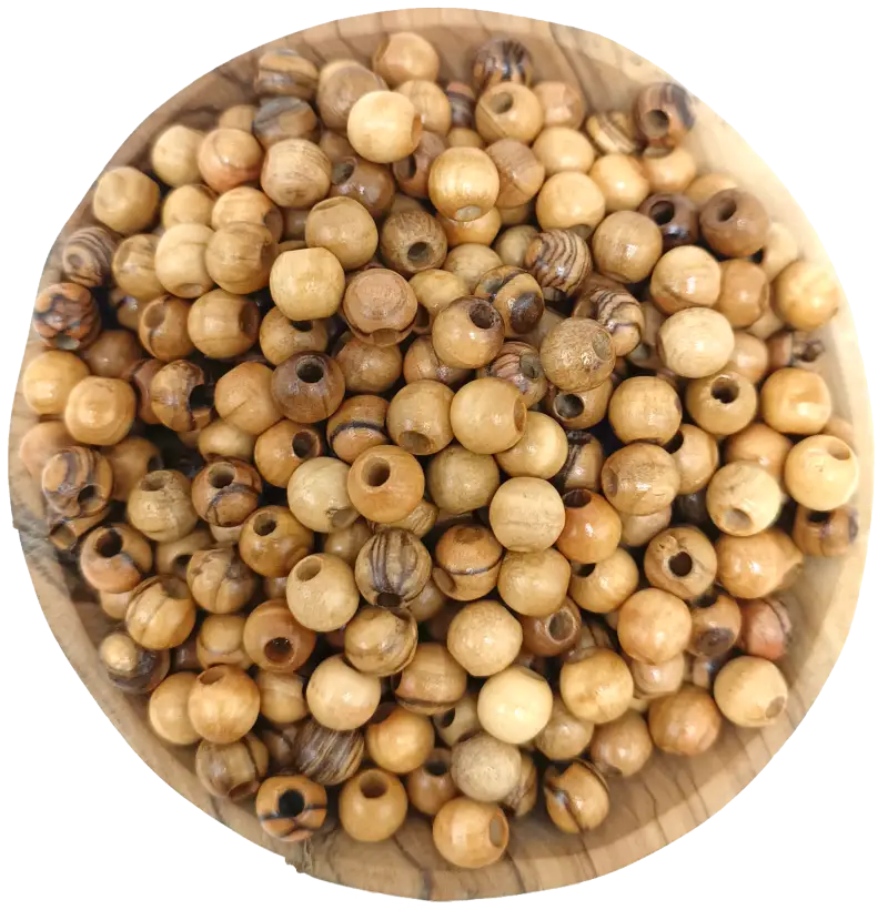 Handmade olive wood beads from bethlehem 9mm