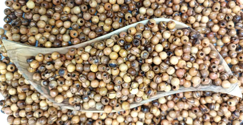 Handmade olive wood beads from bethlehem 9mm