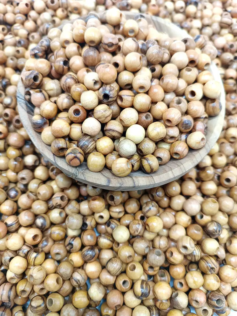 Handmade olive wood beads from bethlehem 9mm