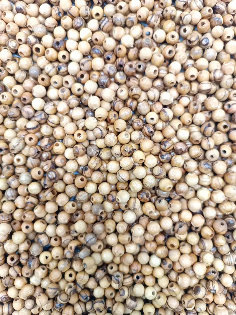 Handmade olive wood beads from bethlehem and nazareth 7mm round