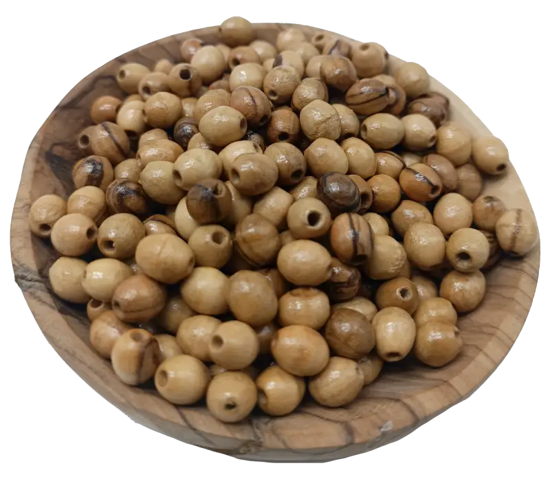 Handmade olive wood beads from the holy land 9mm oval