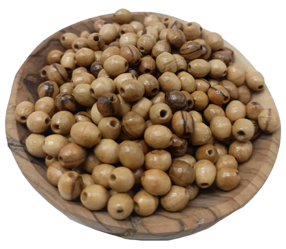 Handmade olive wood beads from the holy land 9mm oval