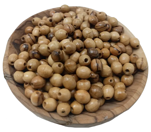 Handmade olive wood beads from the holy land 9mm oval