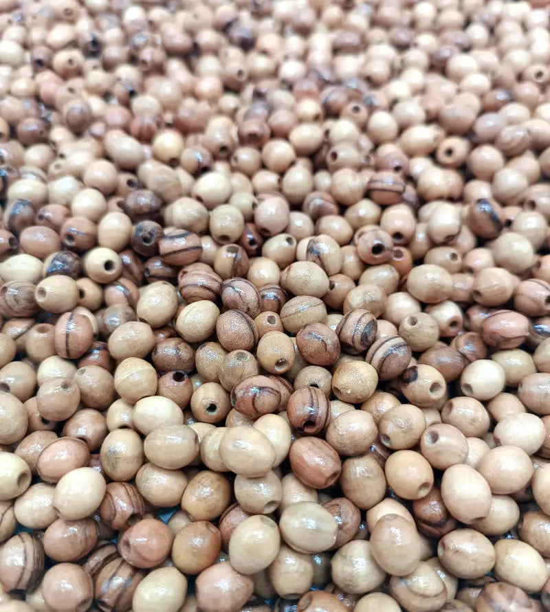 Handmade olive wood beads from the holy land 9mm oval