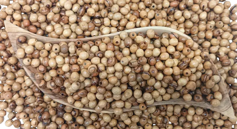 Handmade olive wood beads from the holy land 9mm oval