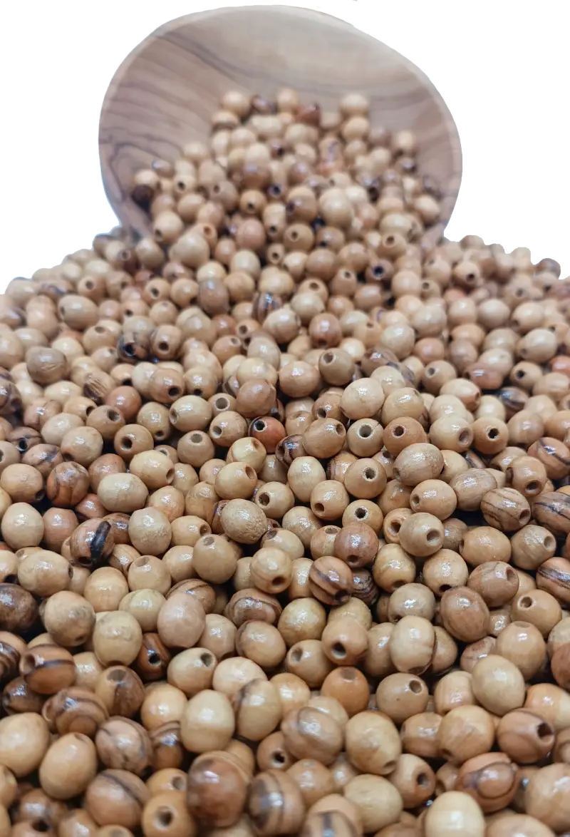 Handmade olive wood beads from the holy land 9mm oval