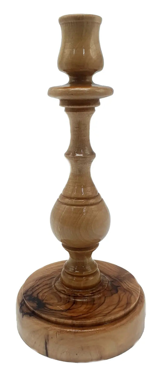 Handmade olive wood candle holder from bethlehem - lathe