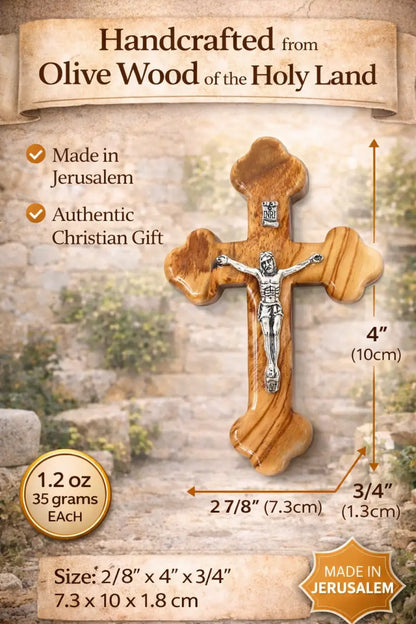Handmade olive wood cross from jerusalem holy land christian crucifix wall cross, - crosses