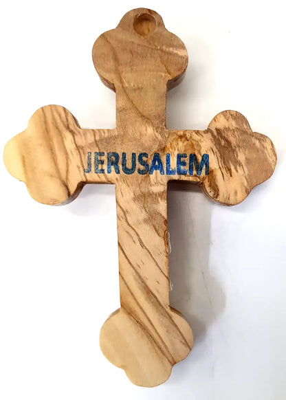 Handmade olive wood cross from jerusalem holy land christian crucifix wall cross, - crosses