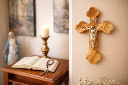 Handmade olive wood cross from jerusalem holy land christian crucifix wall cross, - crosses