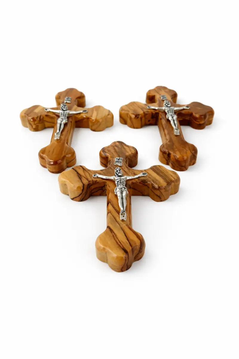 Handmade olive wood cross from jerusalem holy land christian crucifix wall cross, - crosses