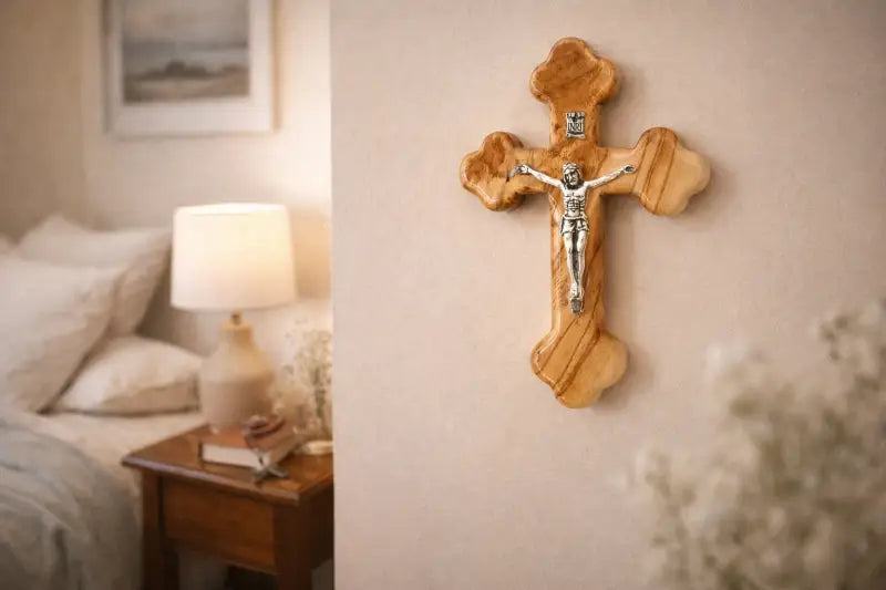 Handmade olive wood cross from jerusalem holy land christian crucifix wall cross, - crosses
