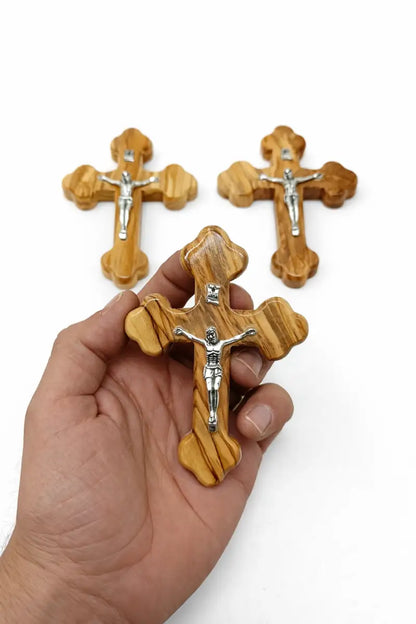 Handmade olive wood cross from jerusalem holy land christian crucifix wall cross, - crosses