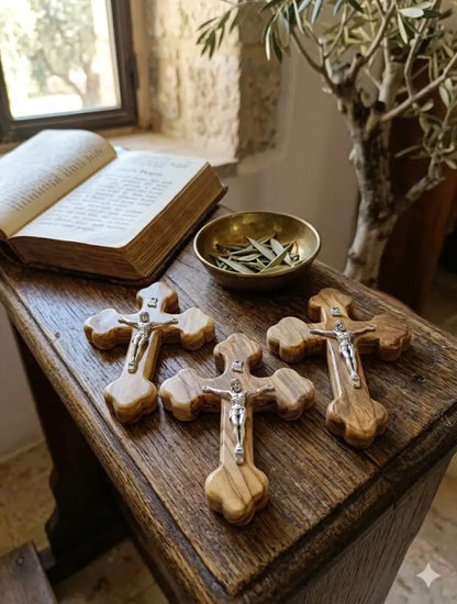 Handmade olive wood cross from jerusalem holy land christian crucifix wall cross, - crosses