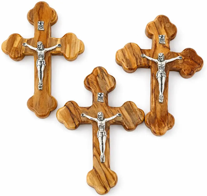 Handmade olive wood cross from jerusalem holy land christian crucifix wall cross, - crosses