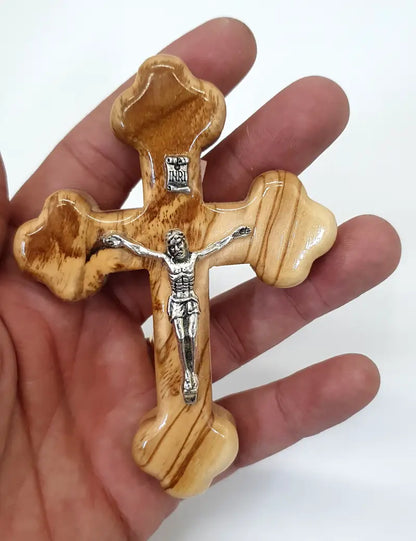 Handmade olive wood cross from jerusalem holy land christian crucifix wall cross, - crosses