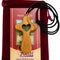 Handmade Olive Wood Cross Necklace with Heart Cutout from Bethlehem – Christian Pendant with Adjustable Cord and Velvet Bag 2.5 Inches
