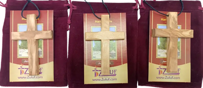 Handmade olive wood cross pendant necklace for all ages - 3 - charm