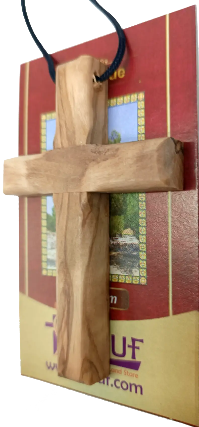Handmade olive wood cross pendant necklace for all ages - charm