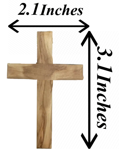 Handmade olive wood cross pendant necklace for all ages - charm
