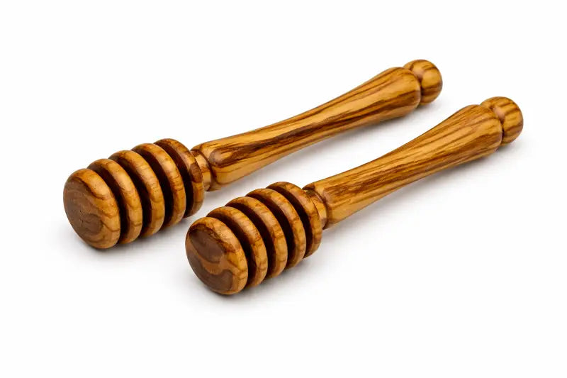 Handmade olive wood honey dipper | natural wooden spoon drizzler | server | 5.7 inch | handcrafted in bethlehem