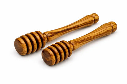 Handmade olive wood honey dipper | natural wooden spoon drizzler | server | 5.7 inch | handcrafted in bethlehem