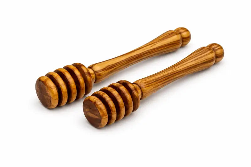 Handmade olive wood honey dipper | natural wooden spoon drizzler | server | 5.7 inch | handcrafted in bethlehem