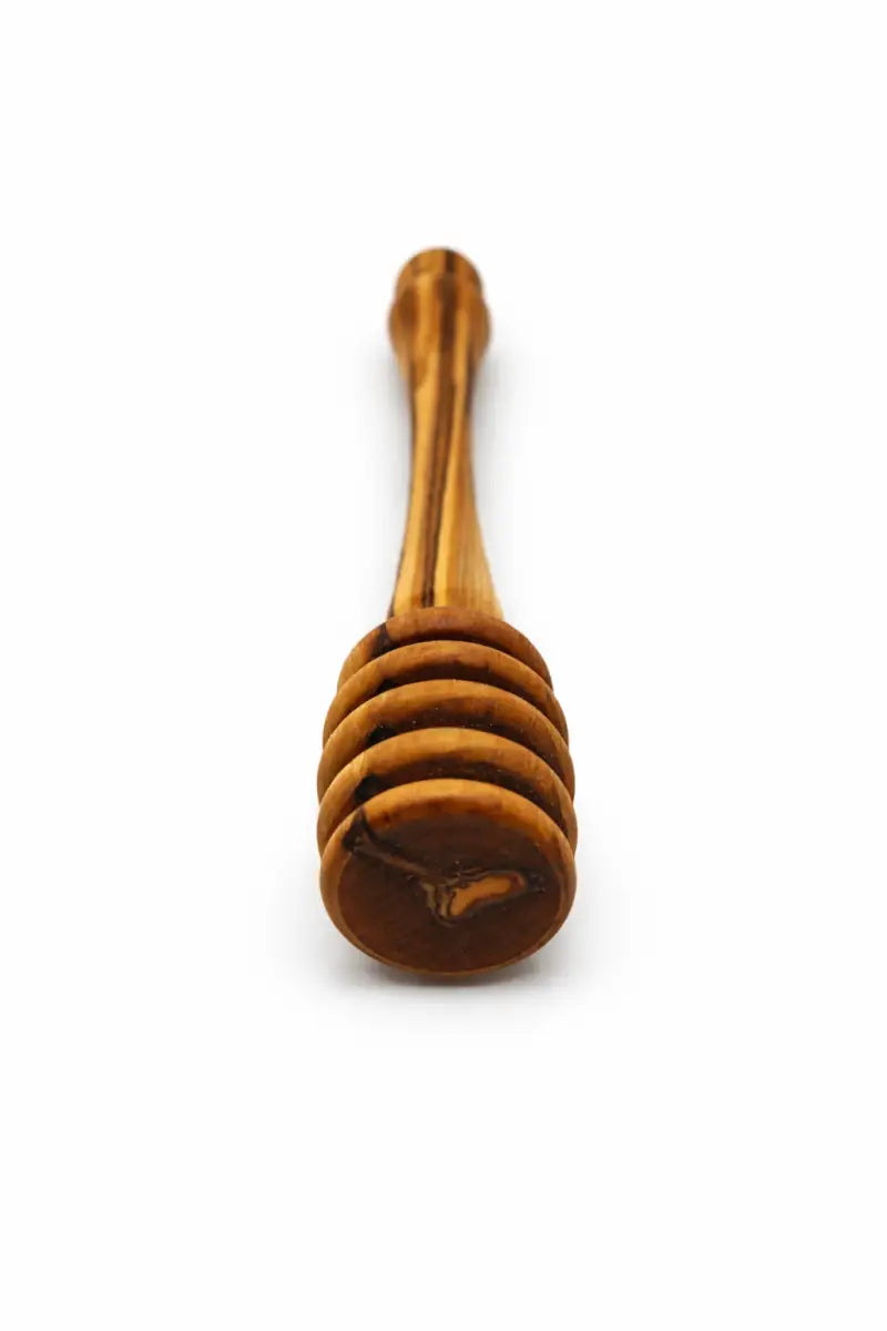 Handmade olive wood honey dipper | natural wooden spoon drizzler | server | 5.7 inch | handcrafted in bethlehem