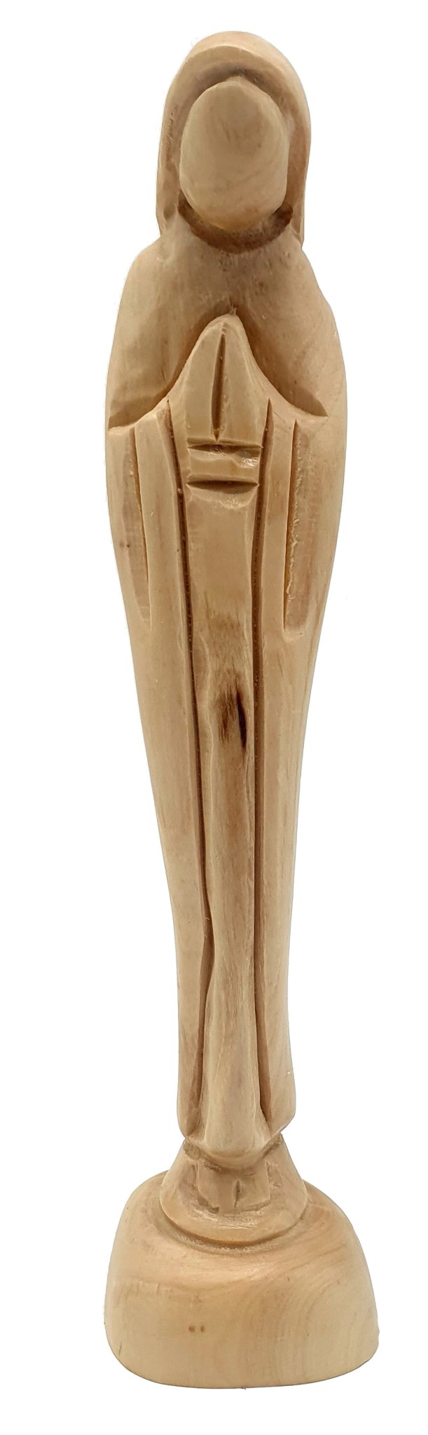 Handmade Olive Wood Mary Praying Statue - Fair Trade Artisans from Bethlehem | Elegant Spiritual Decor - Zuluf