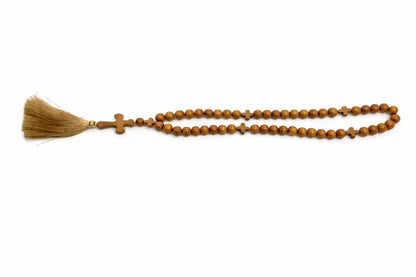 Handmade olive wood rosary with cross & tassel | crafted in bethlehem holy land - rosaries