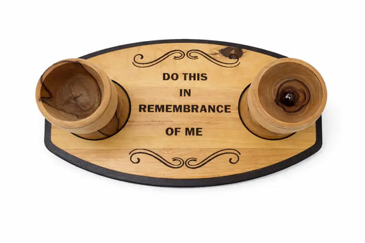 Handmade olive wood wine and water tray from bethlehem - lathe