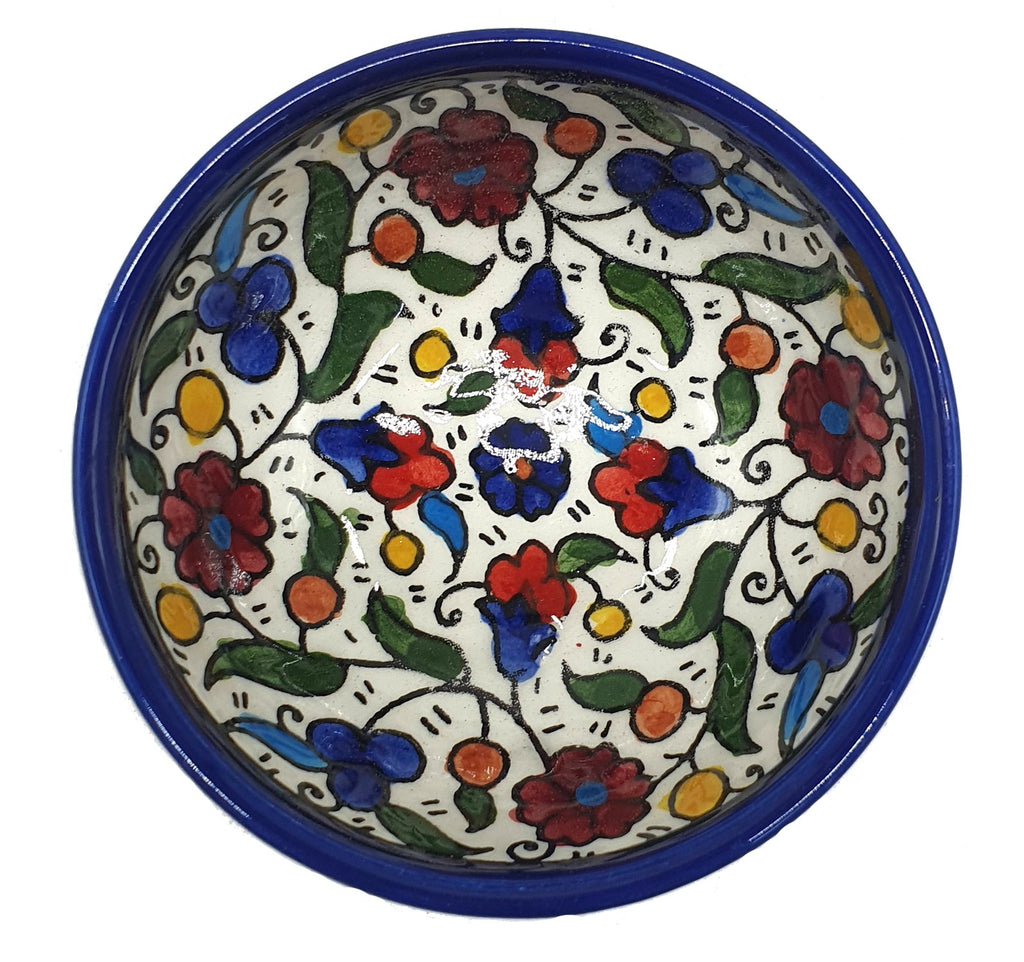 High - Quality Handcrafted Hebron Ceramic Bowl - Authentic Palestinian Pottery from Hebron - Zuluf