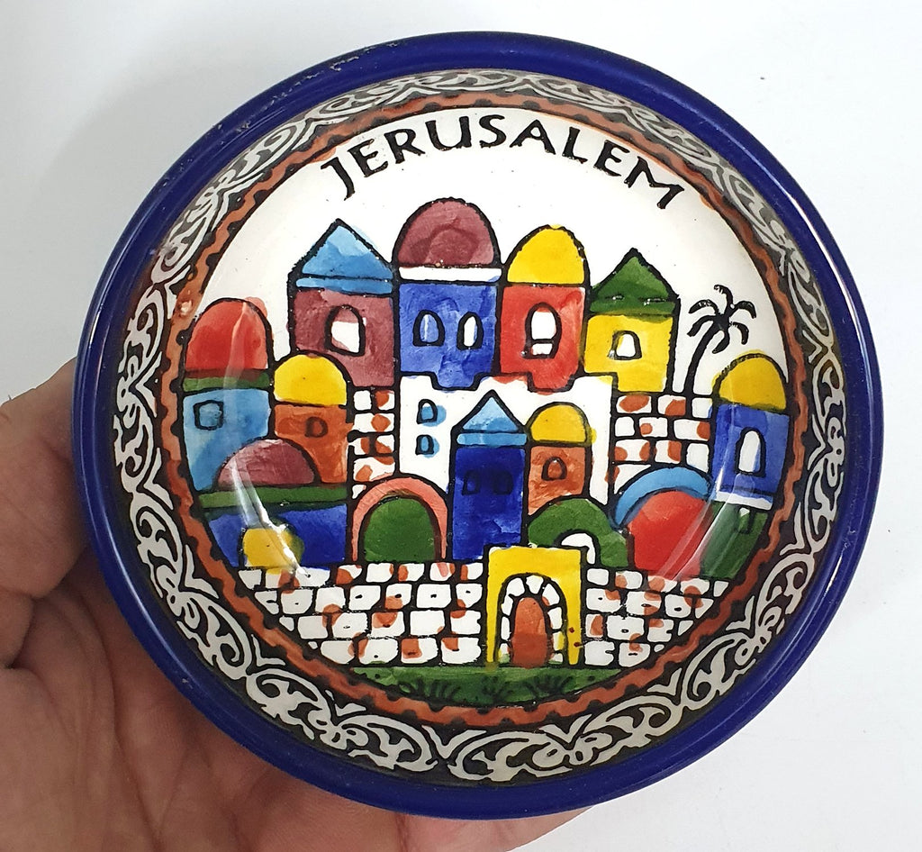 High - Quality Handmade Ceramic Bowl - Authentic Palestinian Pottery from Hebron - Zuluf